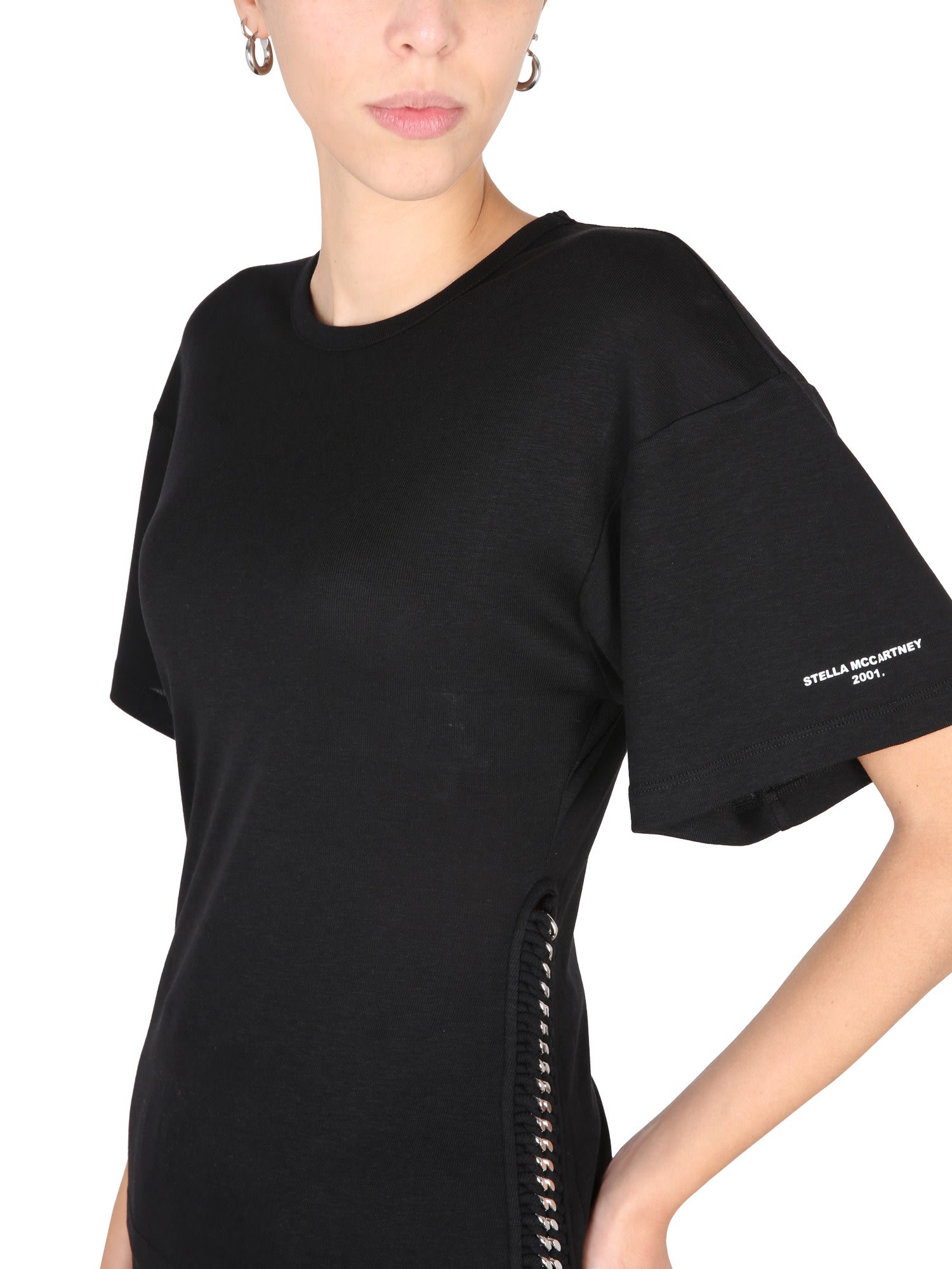 Tシャツ・カットソー Stella Mccartney T-Shirt With Chain Detail Stella Mccartney Chain Detail Crew-neck T-shirt With Side