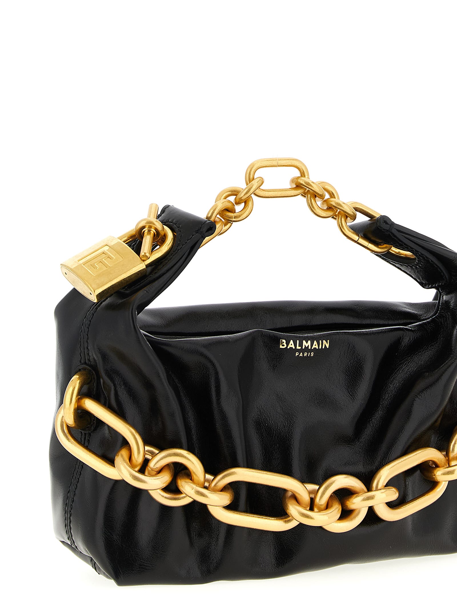 Balmain Sync Mini Handbag In Black