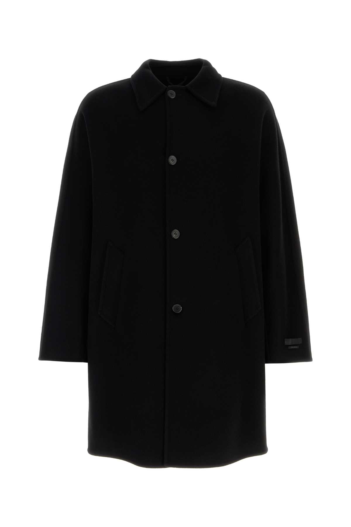 Black Cashmere And Wool Coat
