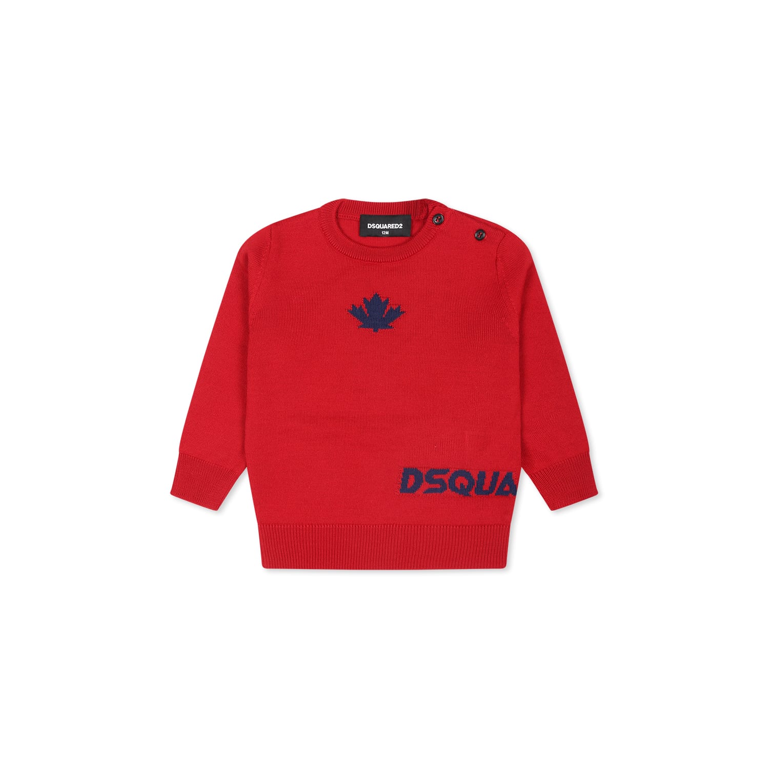Dsquared2 Red Sweater For Baby Boy With Logo