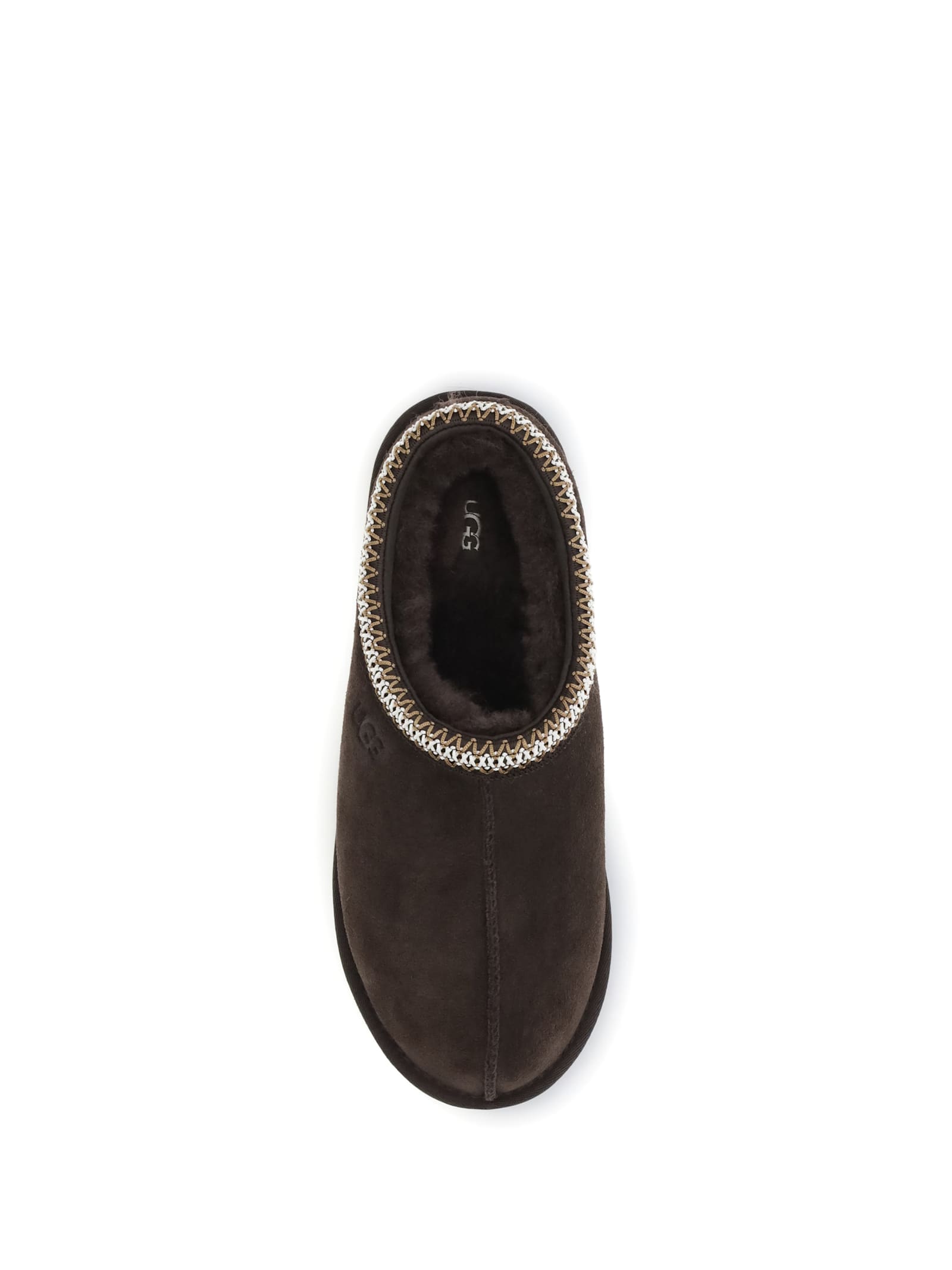 Ugg Suede Leather Slip-on Slipper With Plush Interior In Brown