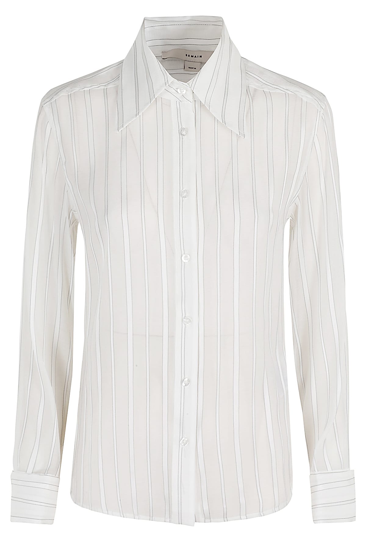 Shop Remain Birger Christensen Fitted Shirt In Cloud Dancer Comb