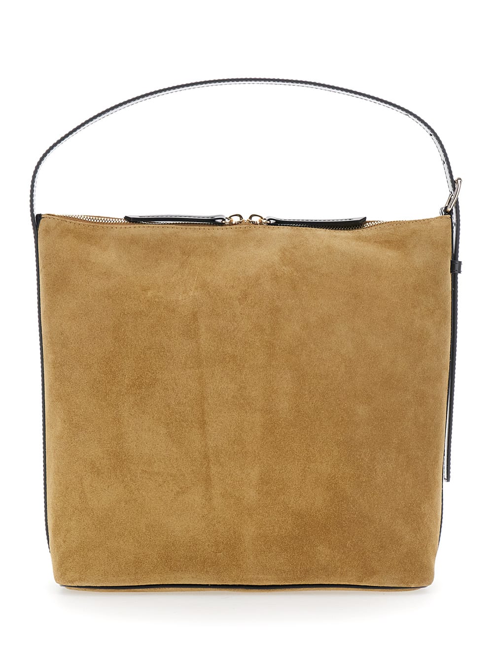 Apc Vera Beige Shoulder Bag With Top Handle And Zip Closure In Suede Woman In Multi
