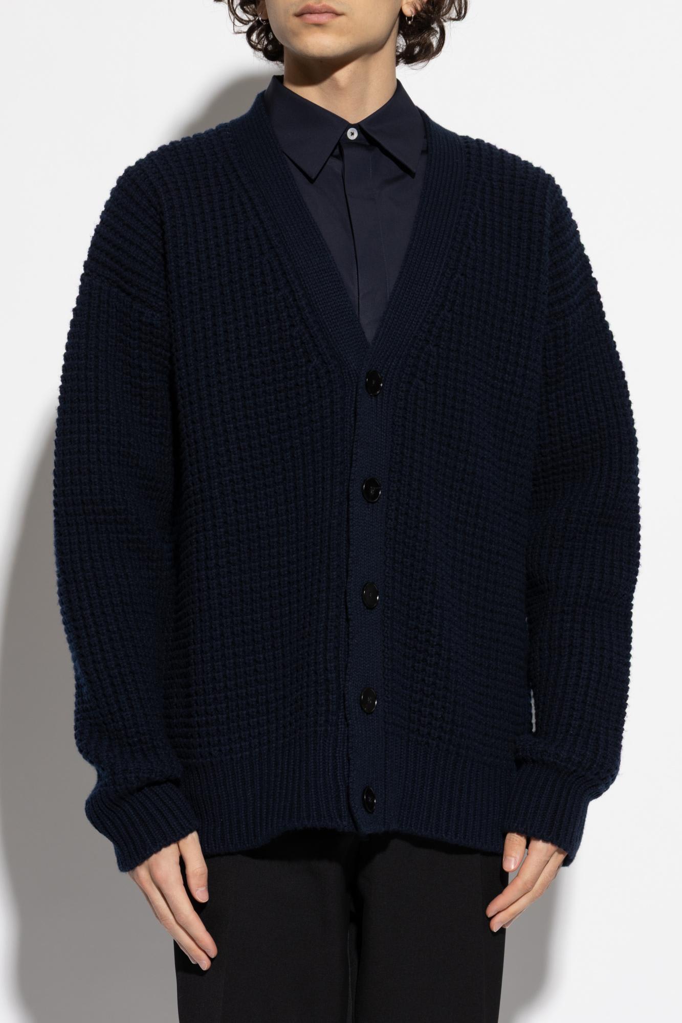 Jil Sander V Neck Cardigan Made From Wool In Blue