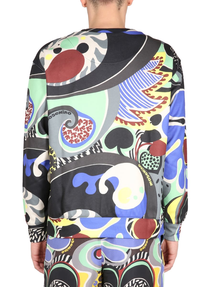 Moschino Psychedelic Print Crew Neck Sweater In Multicolour