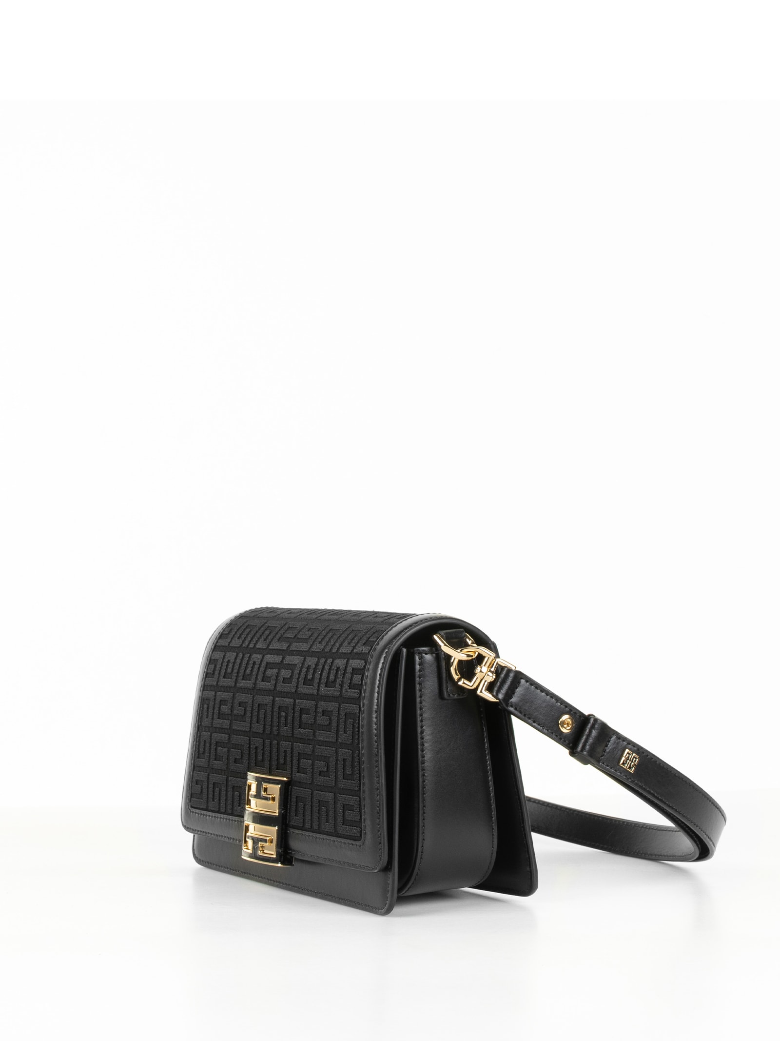 Shop Givenchy Medium Shoulder Bag With 4g Embroidery In Black