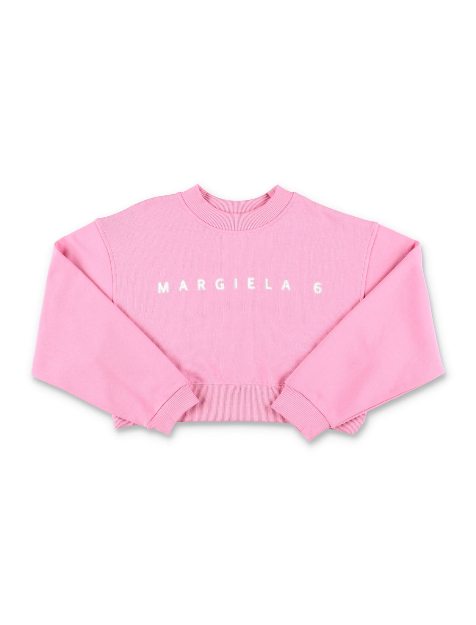 Shop Mm6 Maison Margiela Logo Sweatshirt In Pink