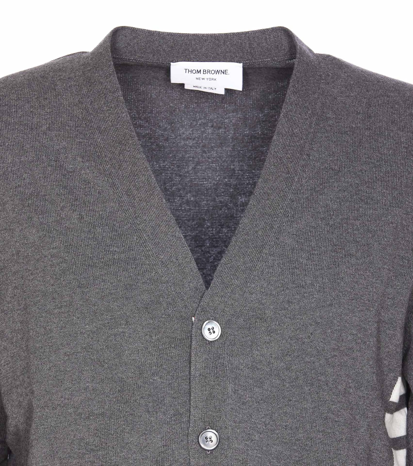 Shop Thom Browne 4bar Cardigan In Grey