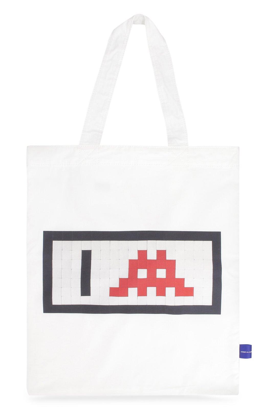 Comme des Garçons Shirt X Invader Pixelated Printed Tote Bag