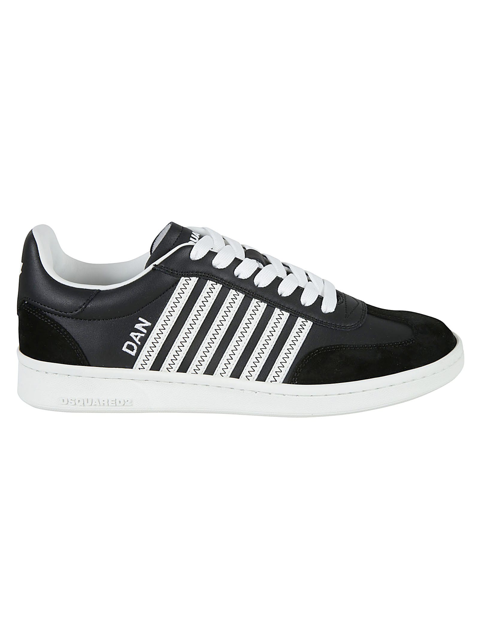 Shop Dsquared2 Dan Logo Sneakers In Black/white