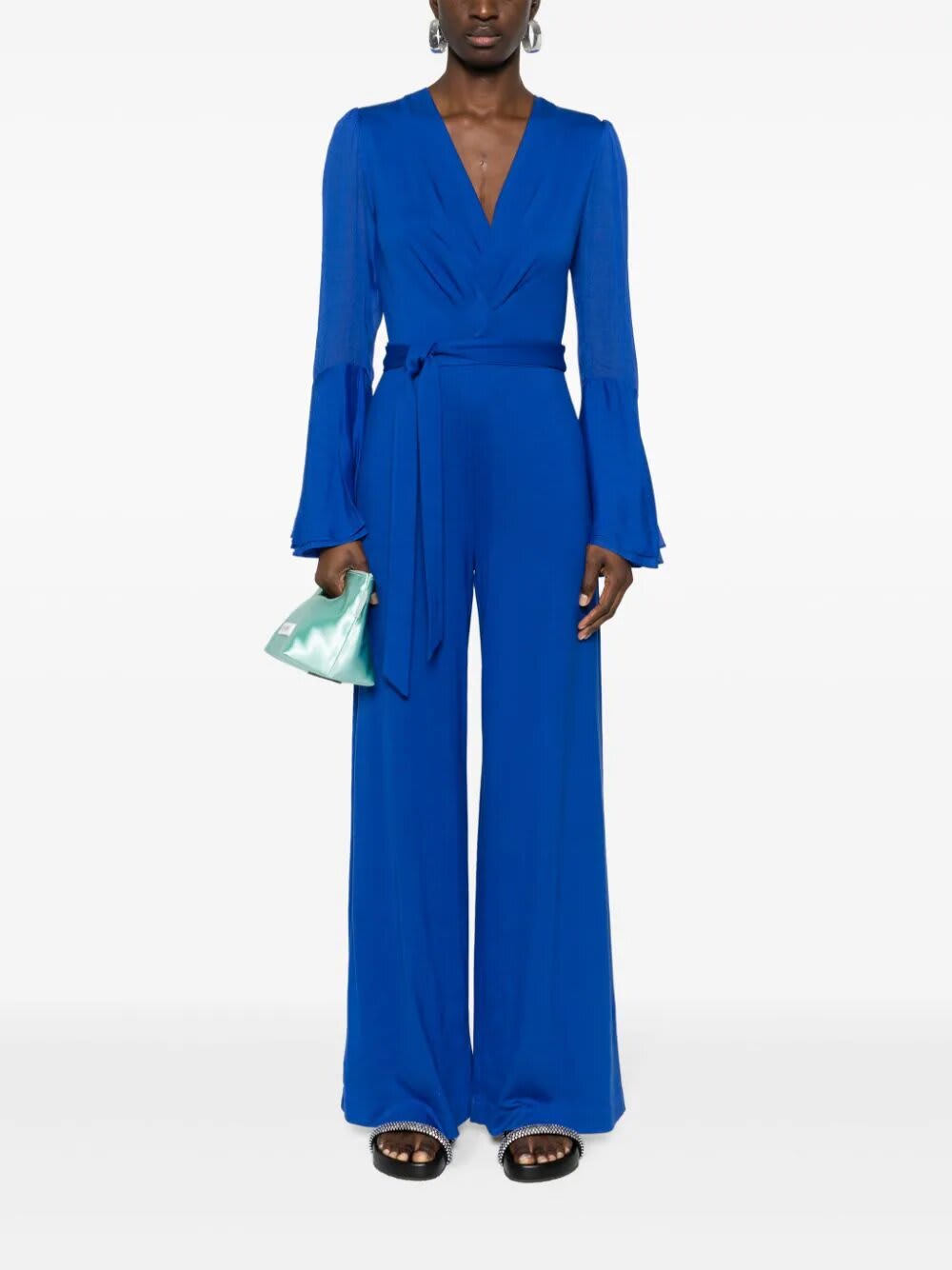 Shop Diane Von Furstenberg Shing Jumpsuit In Sapphire Blue