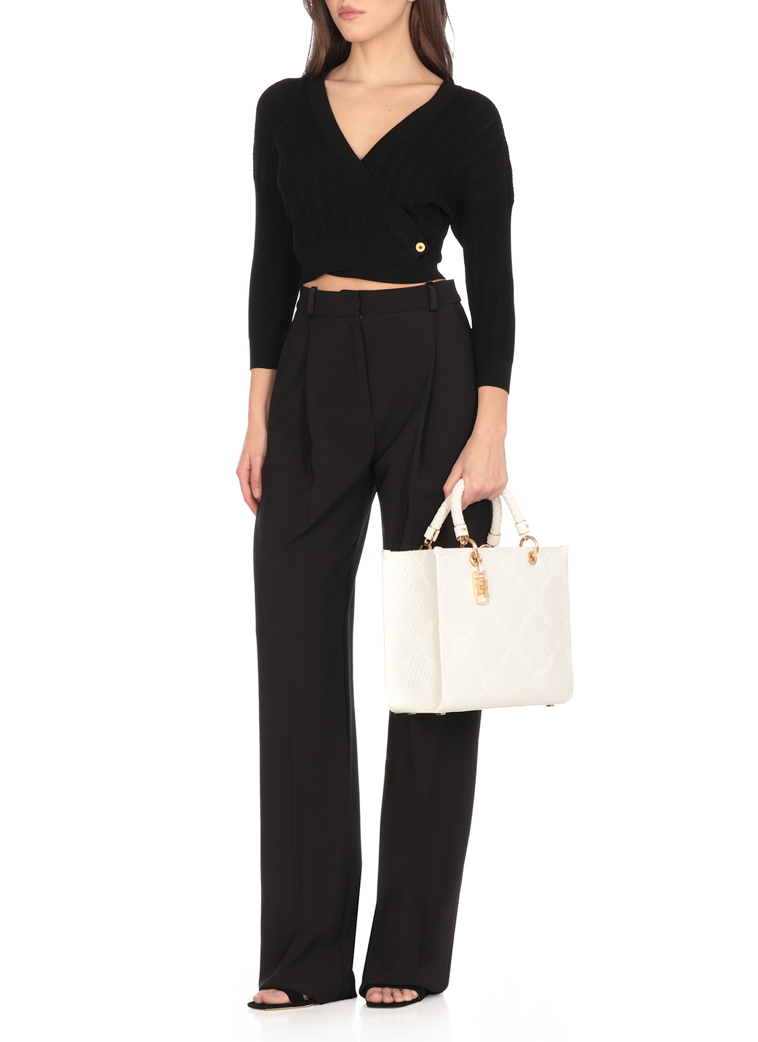 Shop Elisabetta Franchi Viscose Sweater In Nero