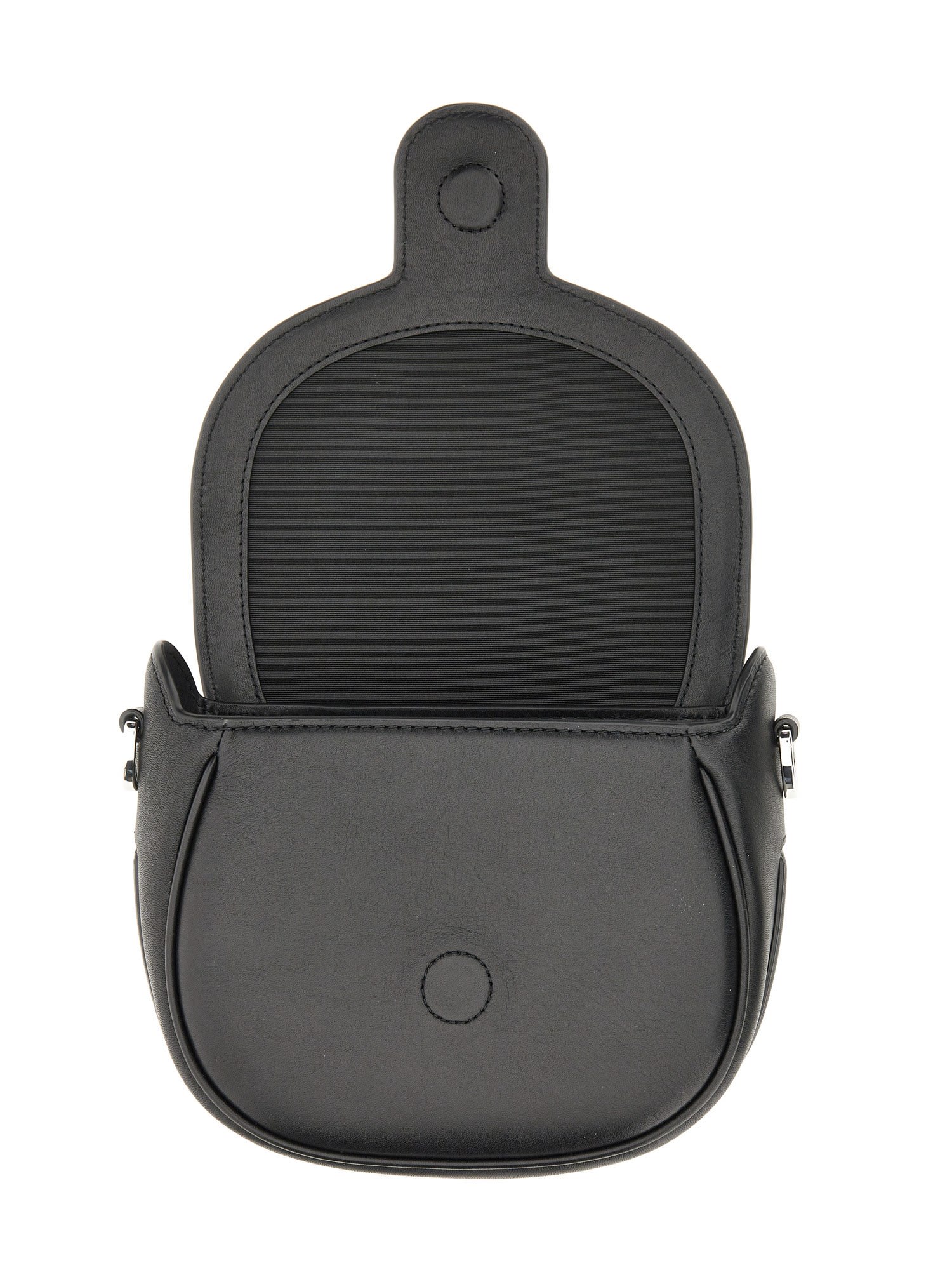Marc Jacobs The Small Saddle Leather Shoulder Bag In Black