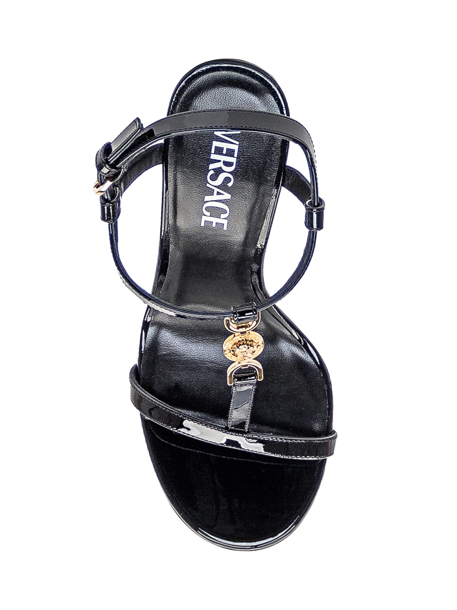 Shop Versace Medusa Sandal In Nero-oro
