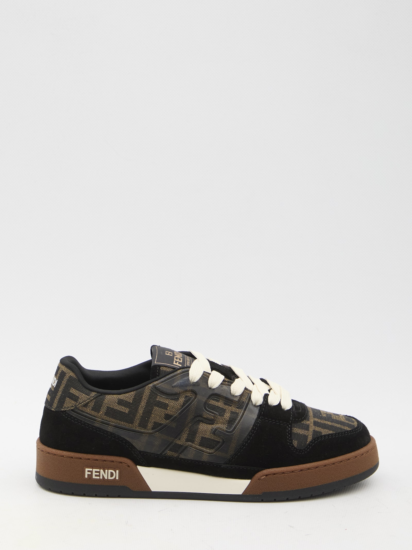 Shop Fendi Match Sneakers In Beige