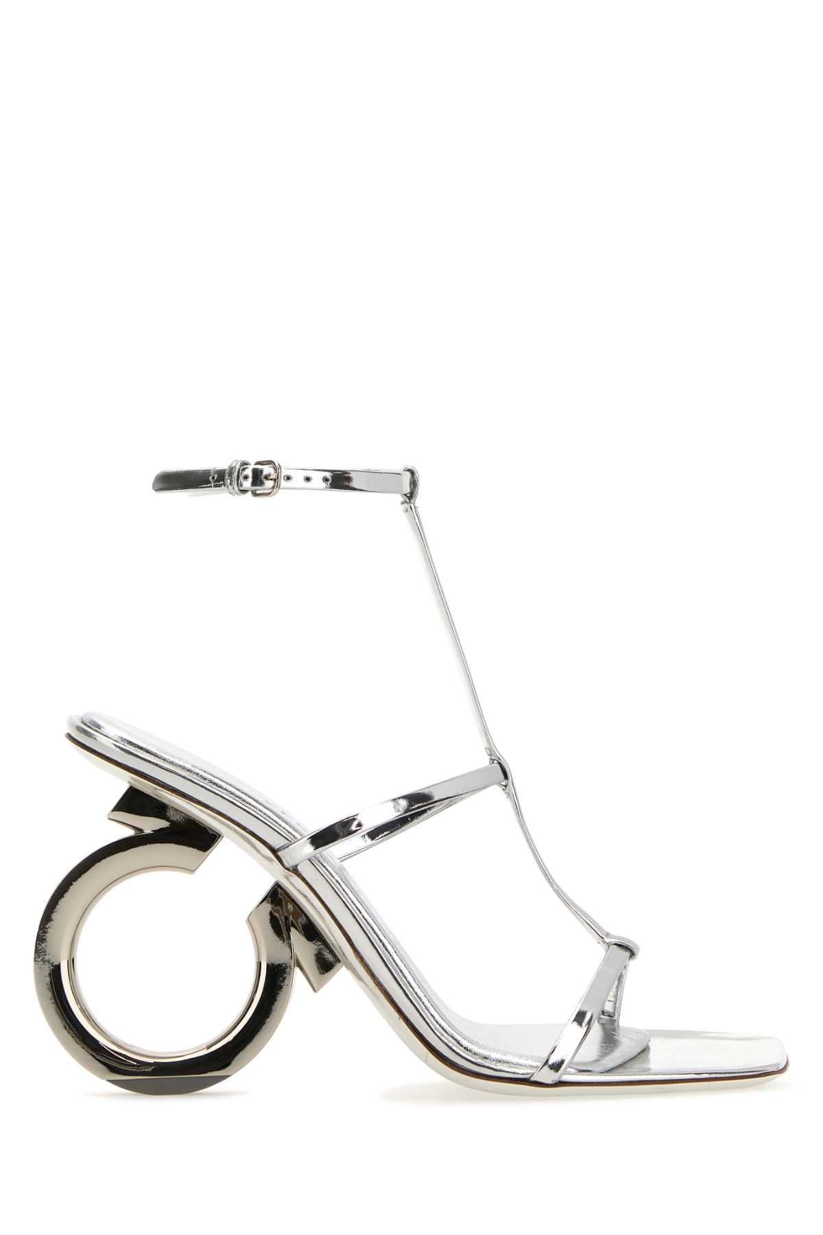 FERRAGAMO SILVER NAPPA LEATHER ELINA SANDALSÂ