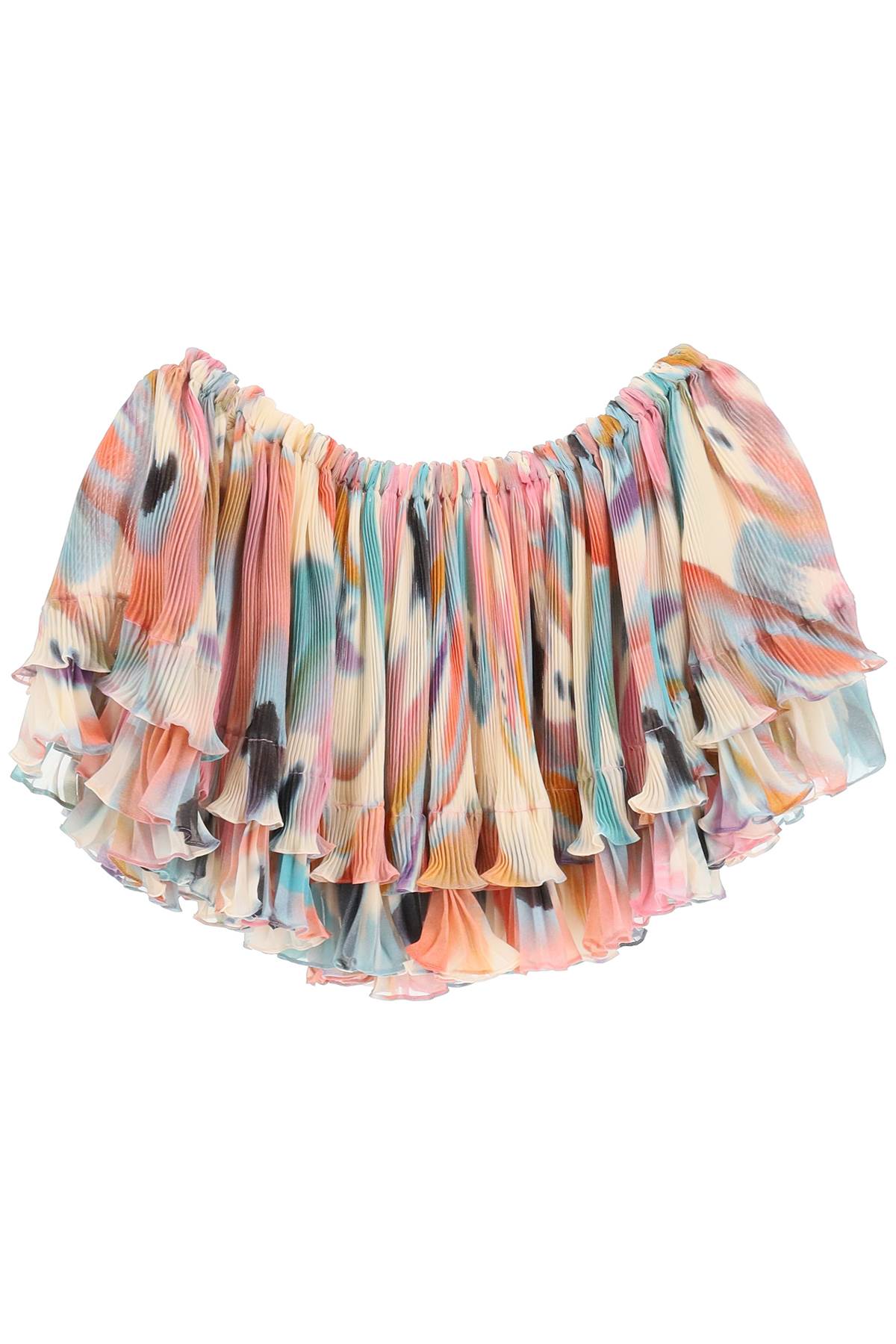 ETRO BUTTERFLY WING PRINT OFF-THE-SHOULDER CROP TOP