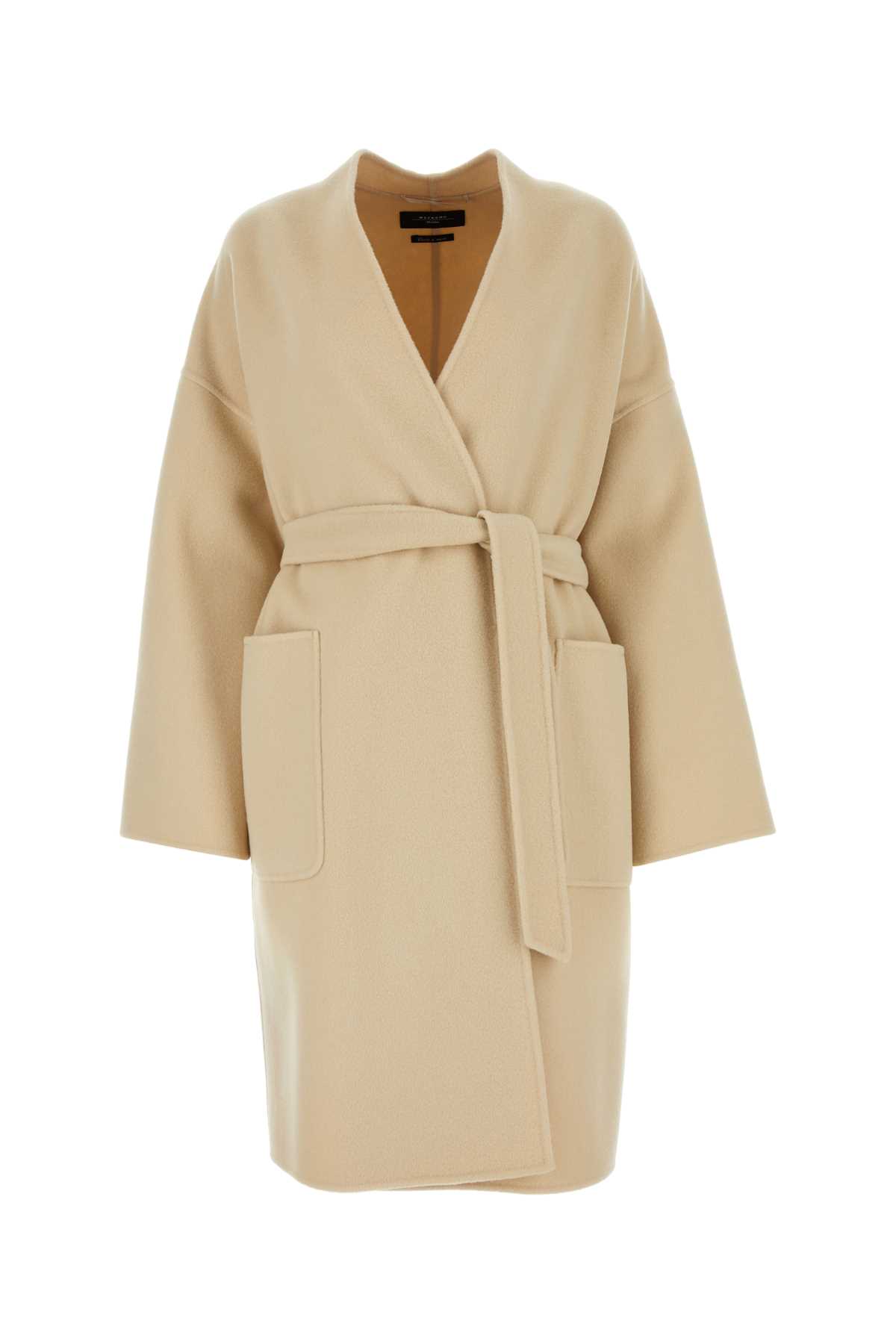 Shop Weekend Max Mara Ivory Cashmere Eris Coat In Beige