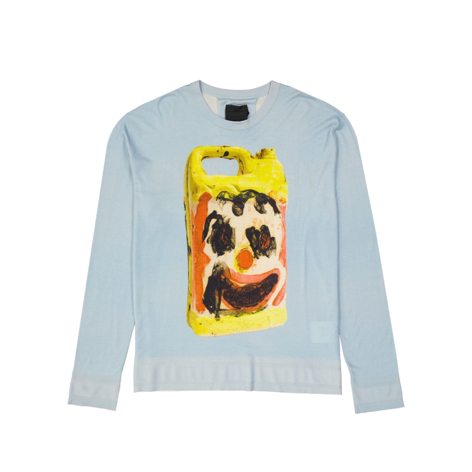 Shop Givenchy Wool And Silk Printed Sweater In Blue