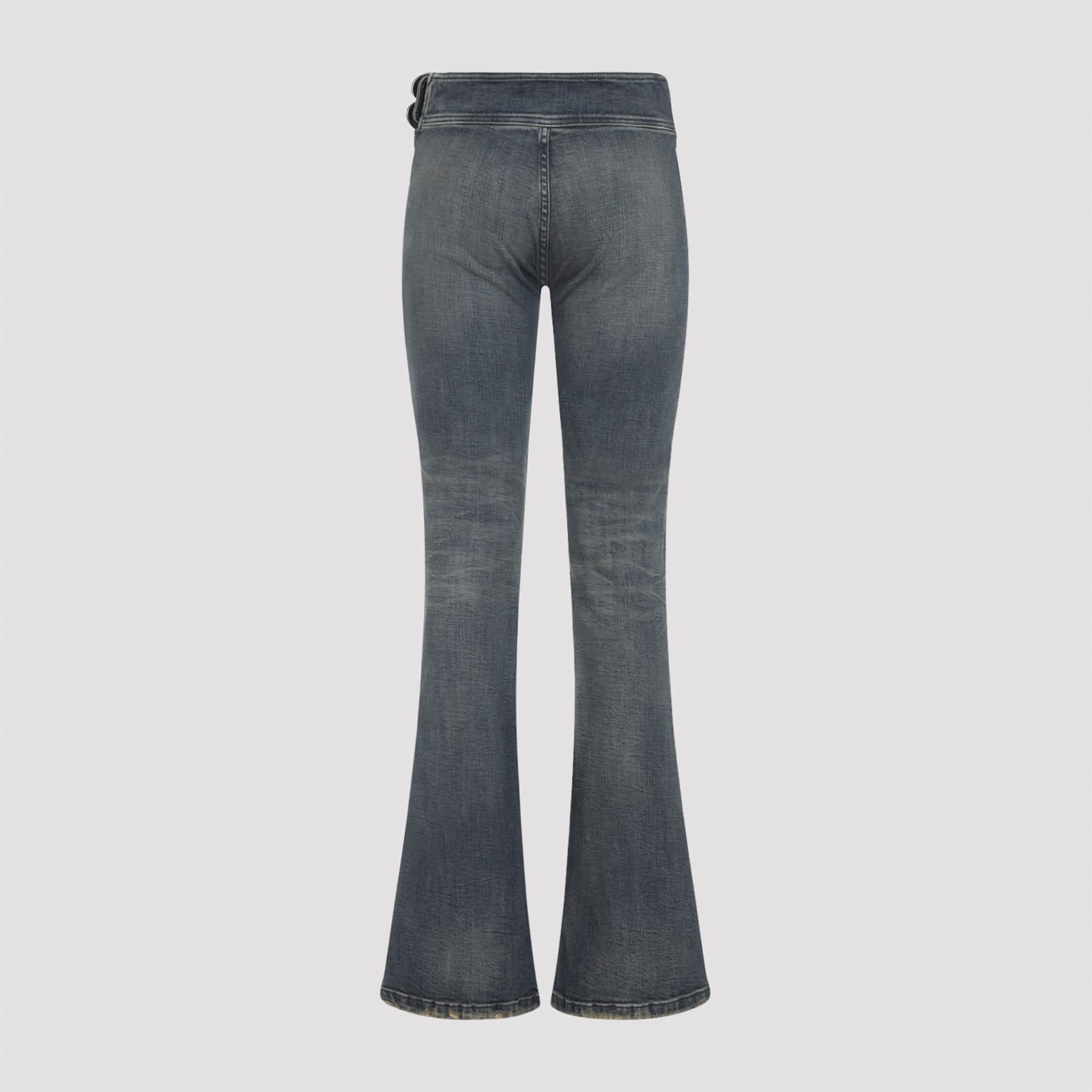Balenciaga Buckle Design Flared Trousers In Blue