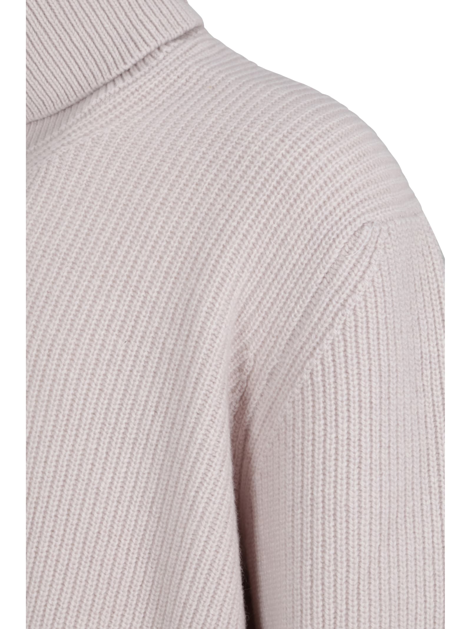 Shop Laneus Turtleneck Sweater In Bianco Perla/pearl White