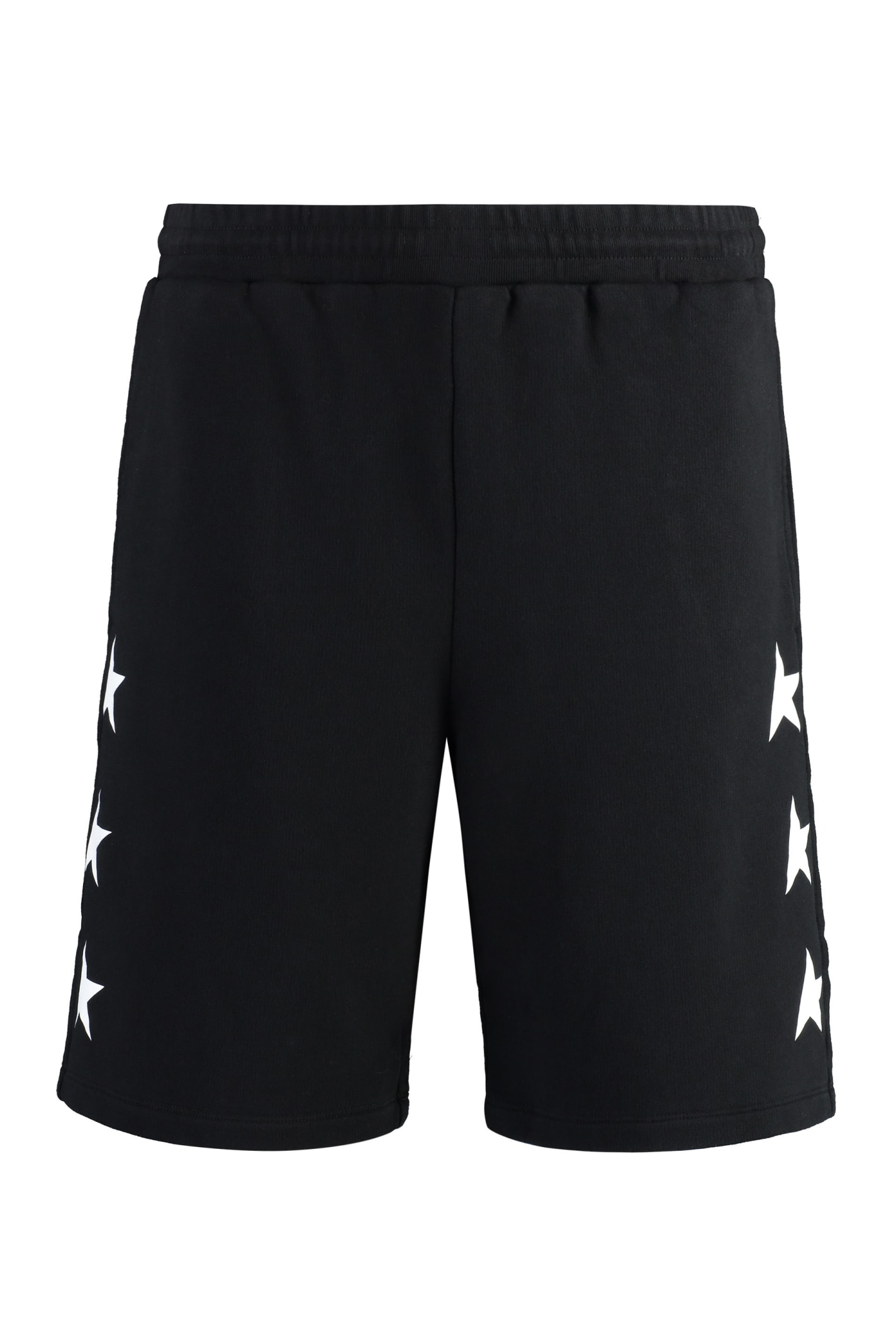 Shop Golden Goose Diego Cotton Bermuda Shorts In Black