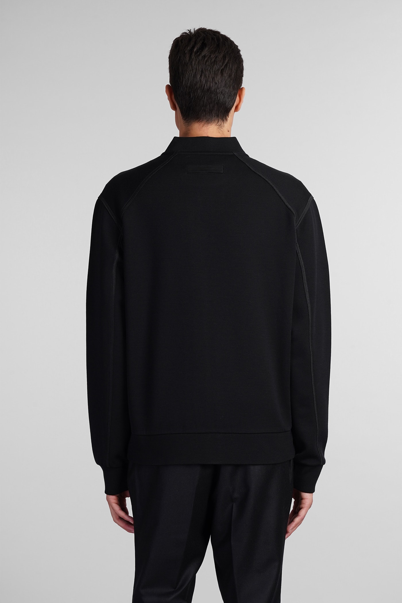 Shop Zegna Sweatshirt In Black Wool