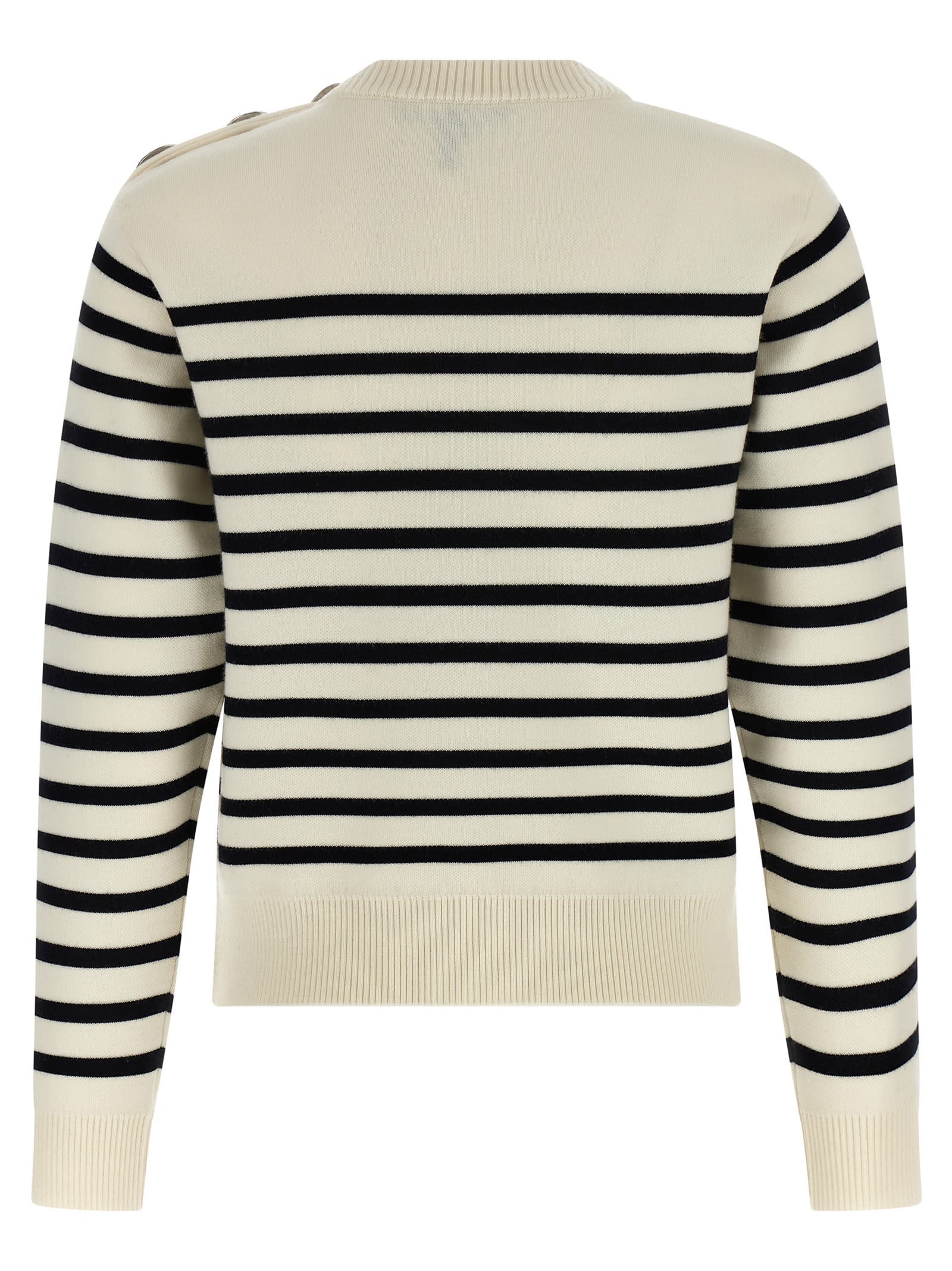 Marc Jacobs Breton Stripe Sweater In White