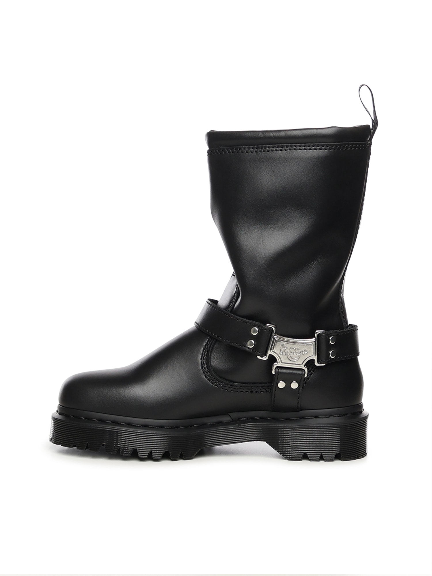 Dr. Martens Anistone Hi Leather Biker Boots In Black