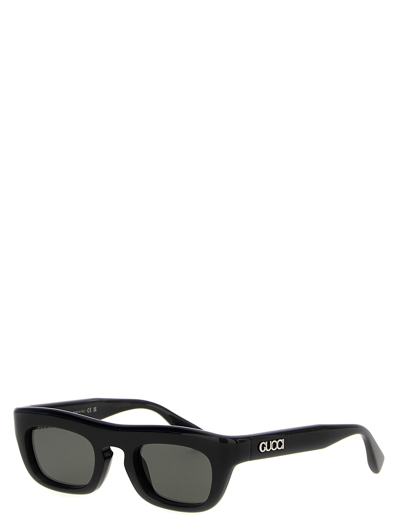 Shop Gucci Rectangular Sunglasses In Black