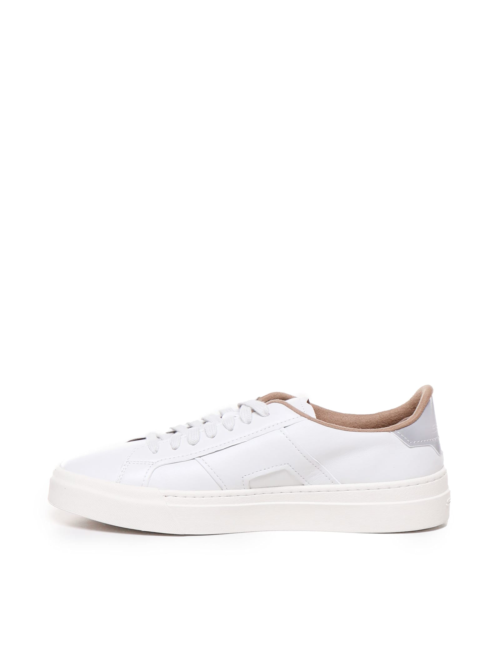 Shop Santoni Sneakers In Suede In Soft Cream