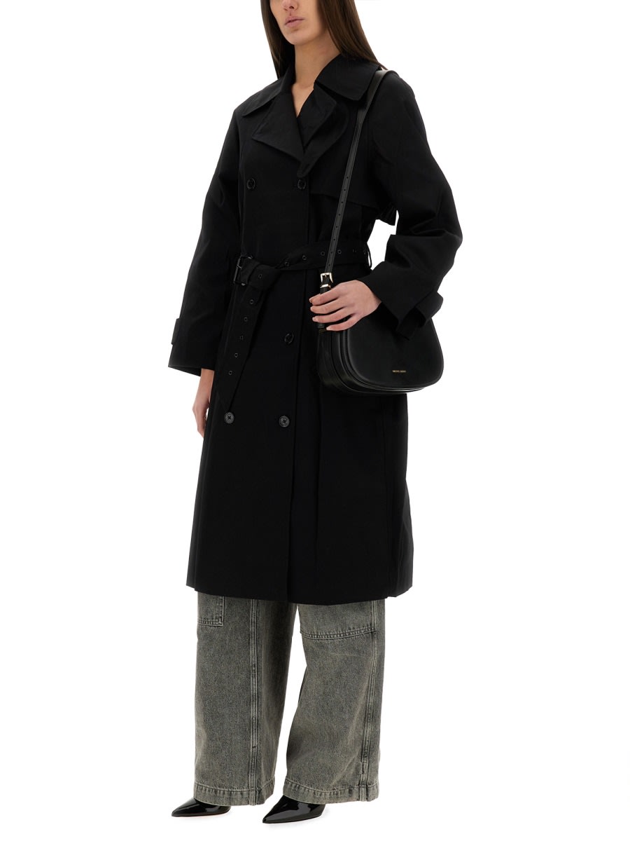 Michael Kors Belted Trench Coat In Black