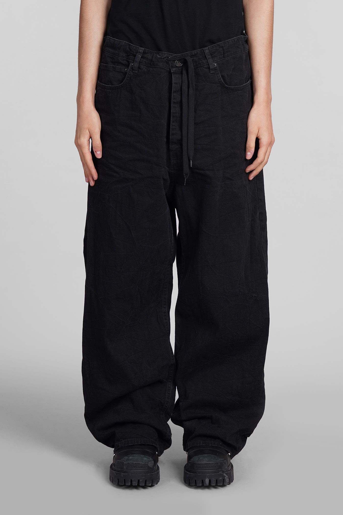 Shop Balenciaga Pants In Black Cotton