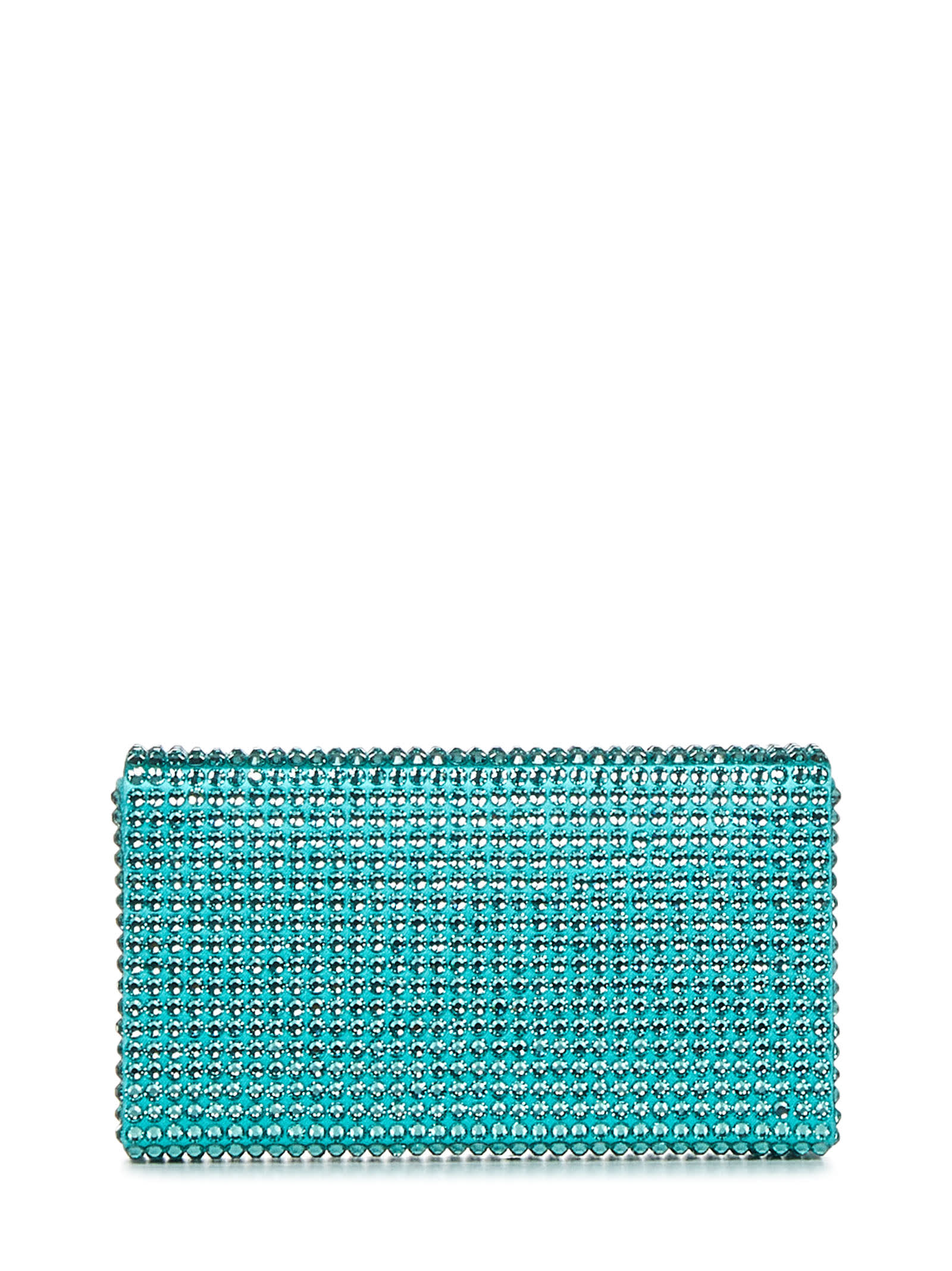 Shop Amina Muaddi Superamini Paloma Clutch In Green