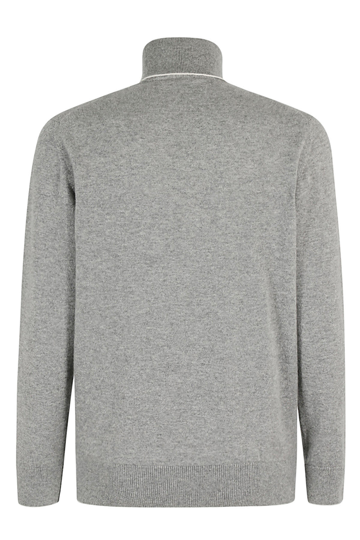 Shop Eleventy Maglia Dolcevita Tipping In Grigio Avorio