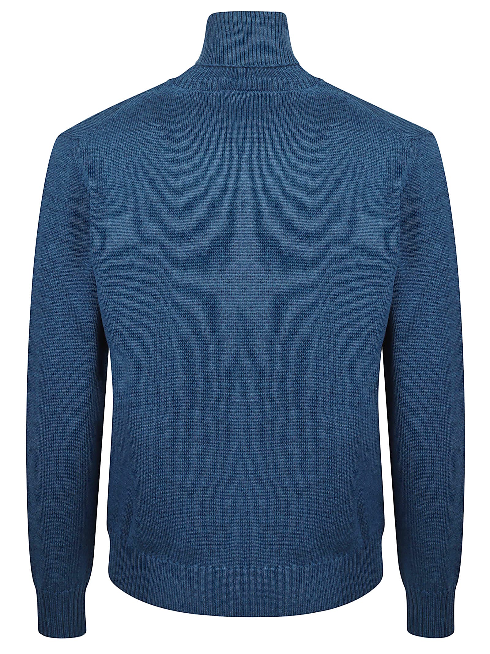 Ballantyne Plain Turtle Neck Sweater In Blue
