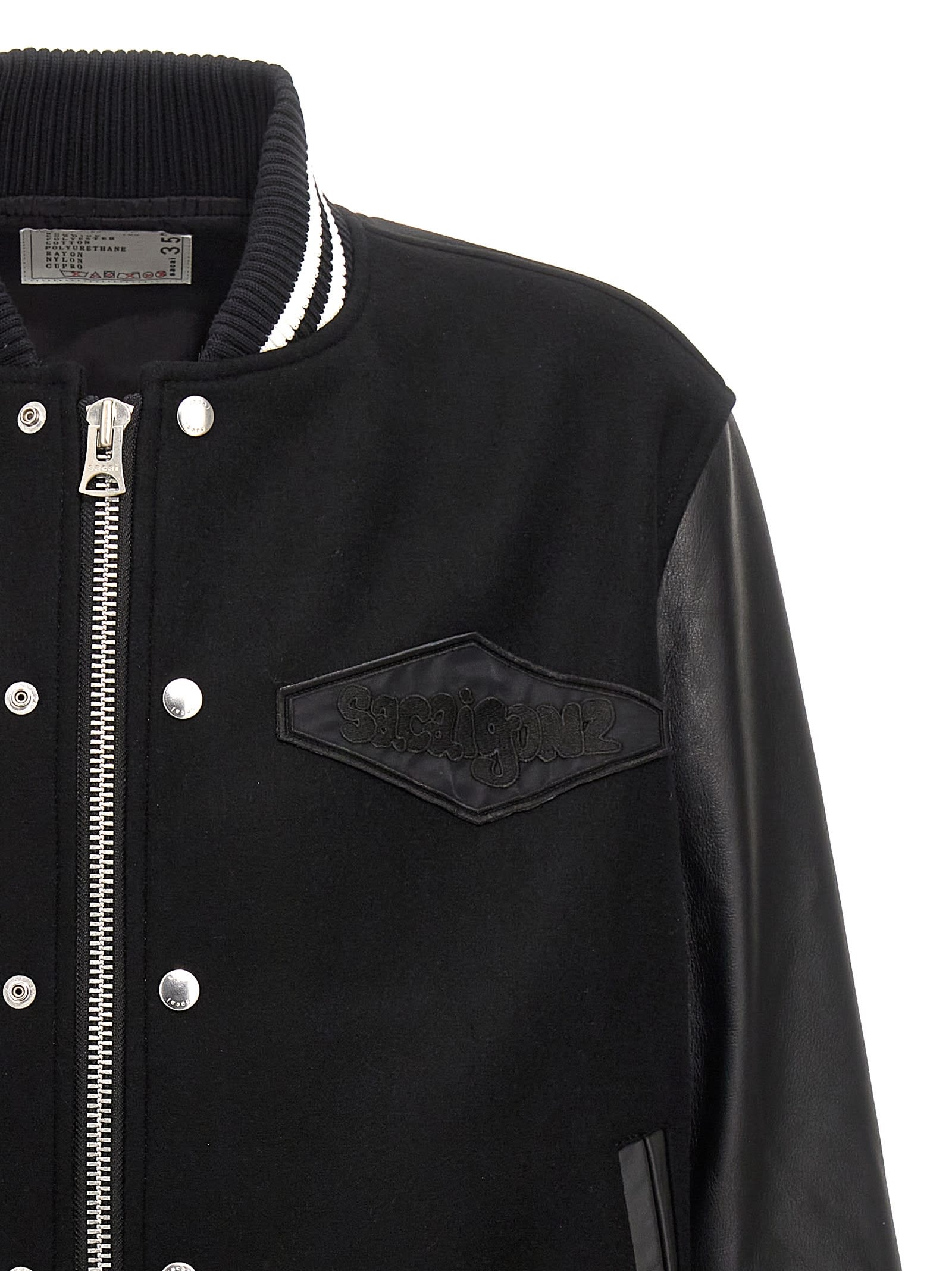 Shop Sacai Gonz Bomber Jacket In Black