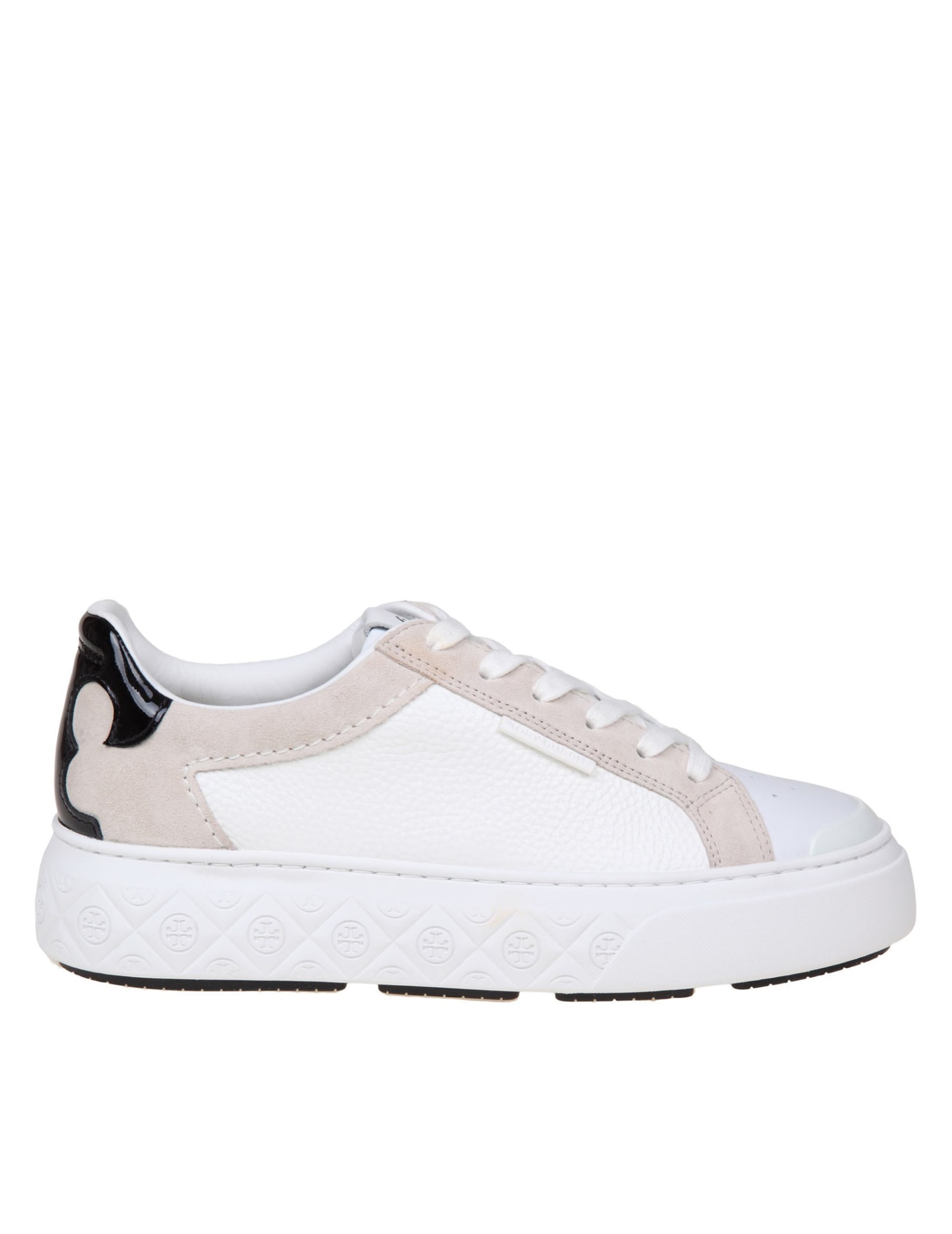 Tory Burch Ladybug Sneakers In Black And White Leather In White/black