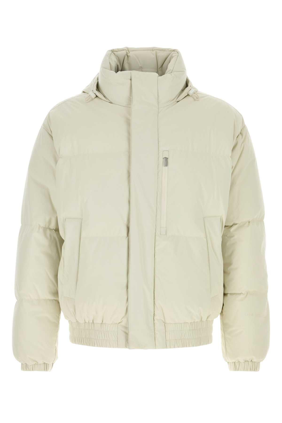 Herno Ivory Nylon Down Jacket In Multi