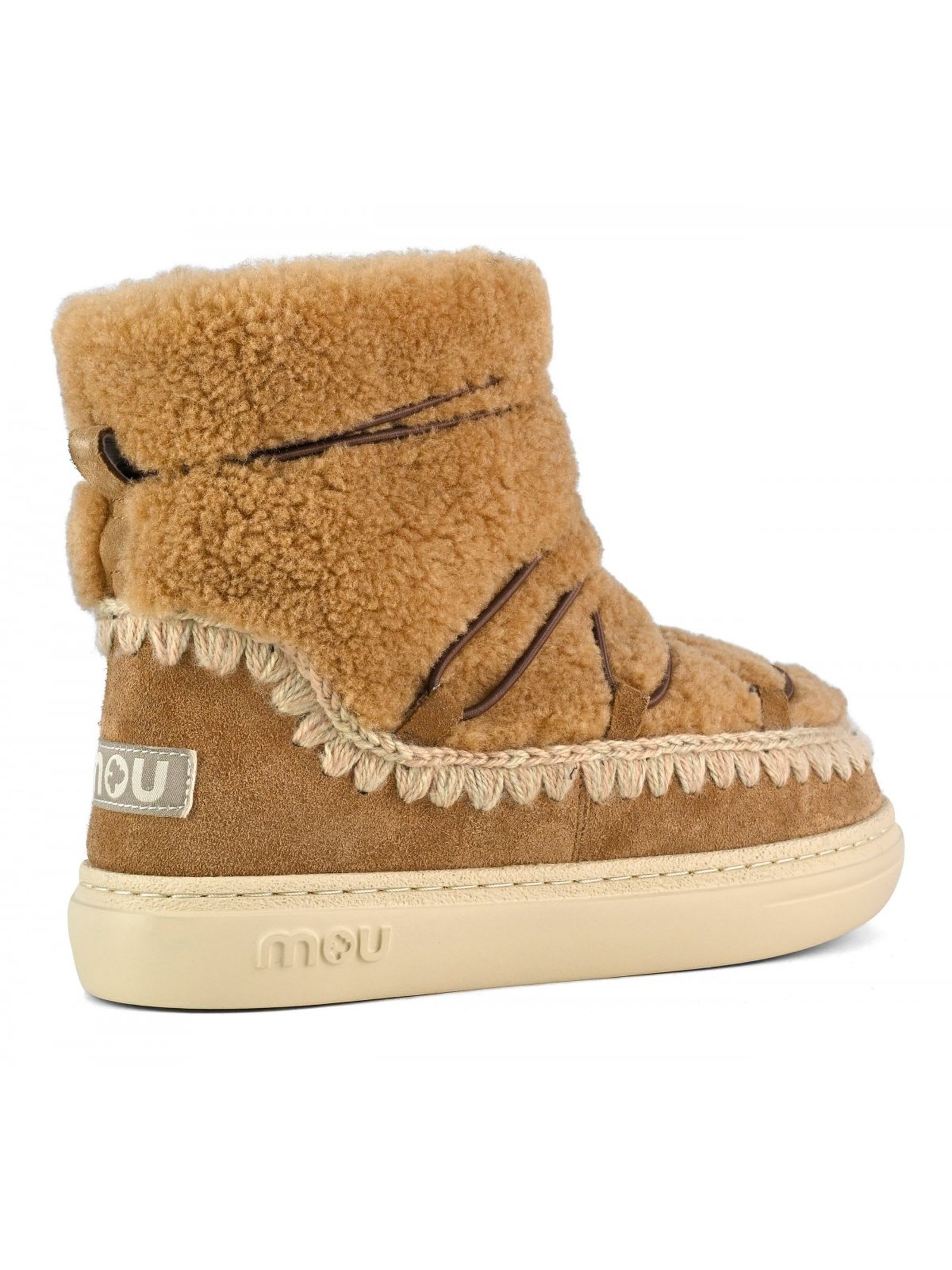 Shop Mou Cognac Eskimo Sneaker Bold Scoubidoo Lace In Brown