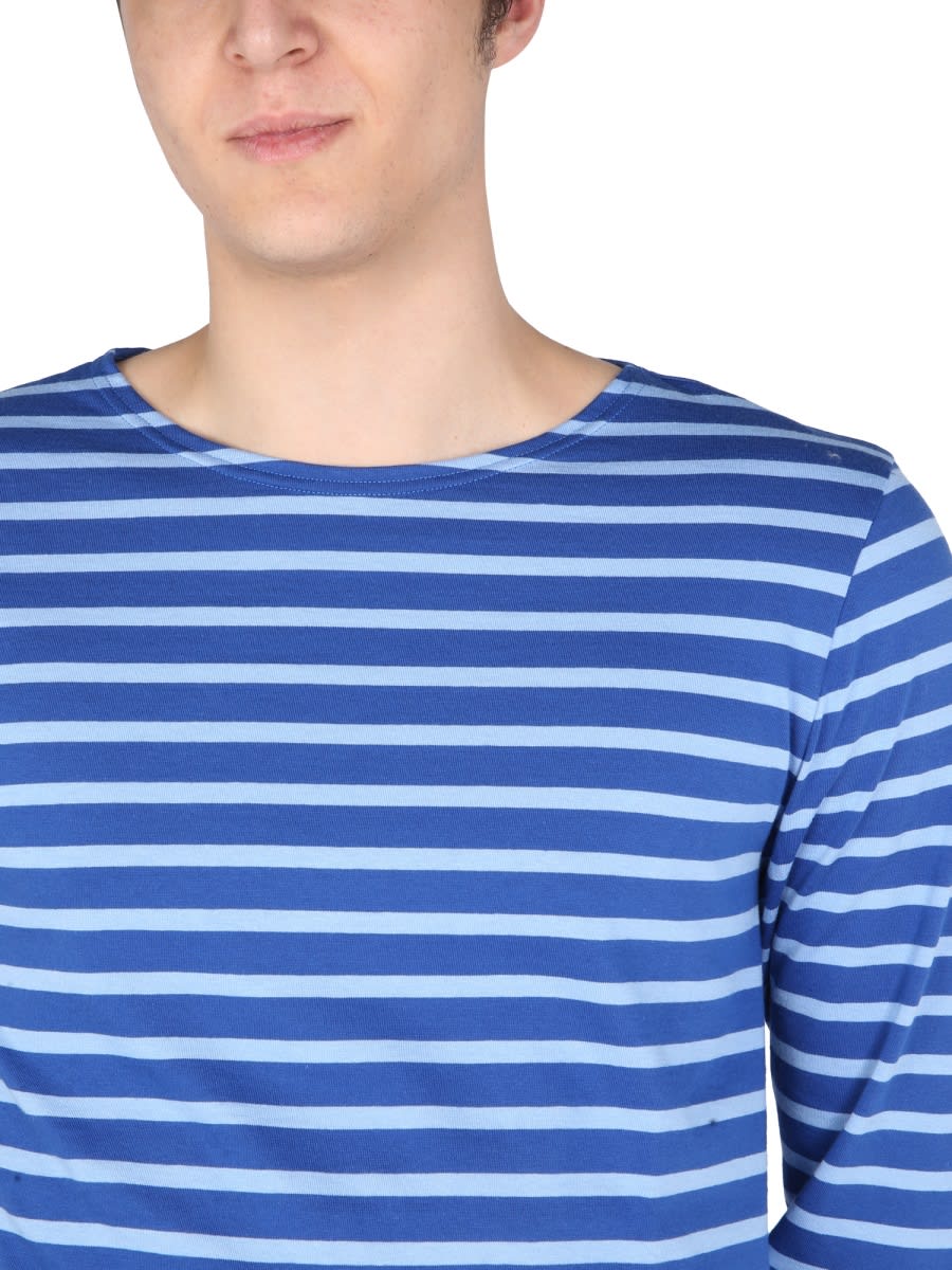 Shop Saint James T-shirt With Striped Pattern In Blue