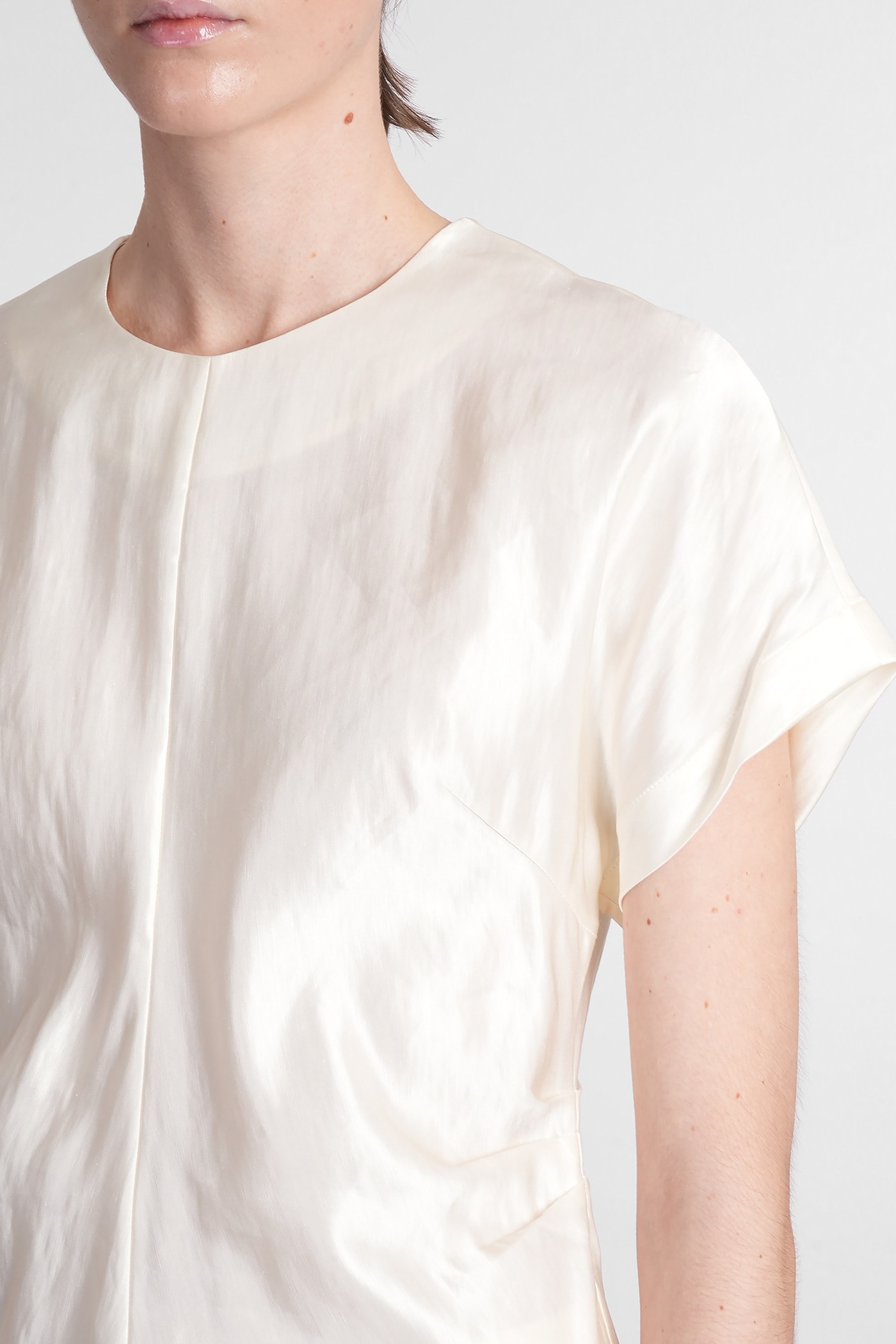 Shop Loulou Studio Pero Blouse In Beige Linen
