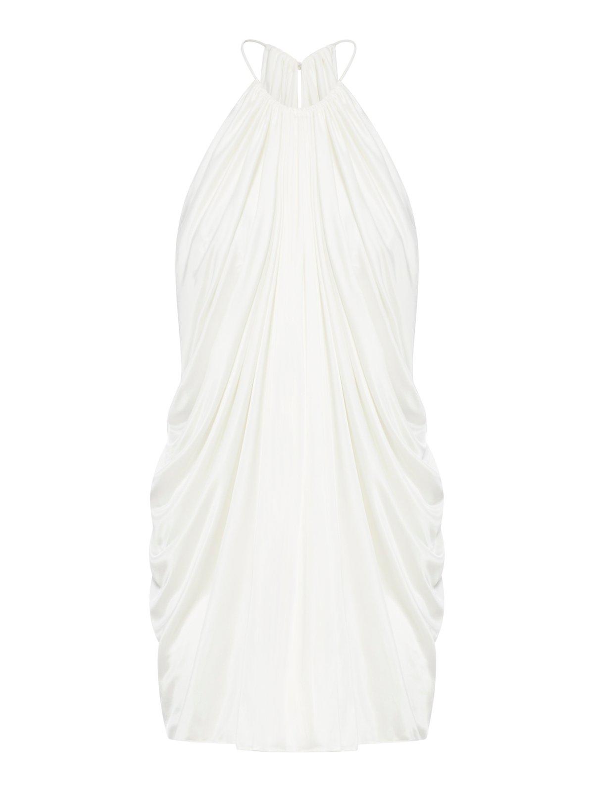 Shop Tom Ford Light Lustrous Jersey Halterneck Cocktail Dress In Off White