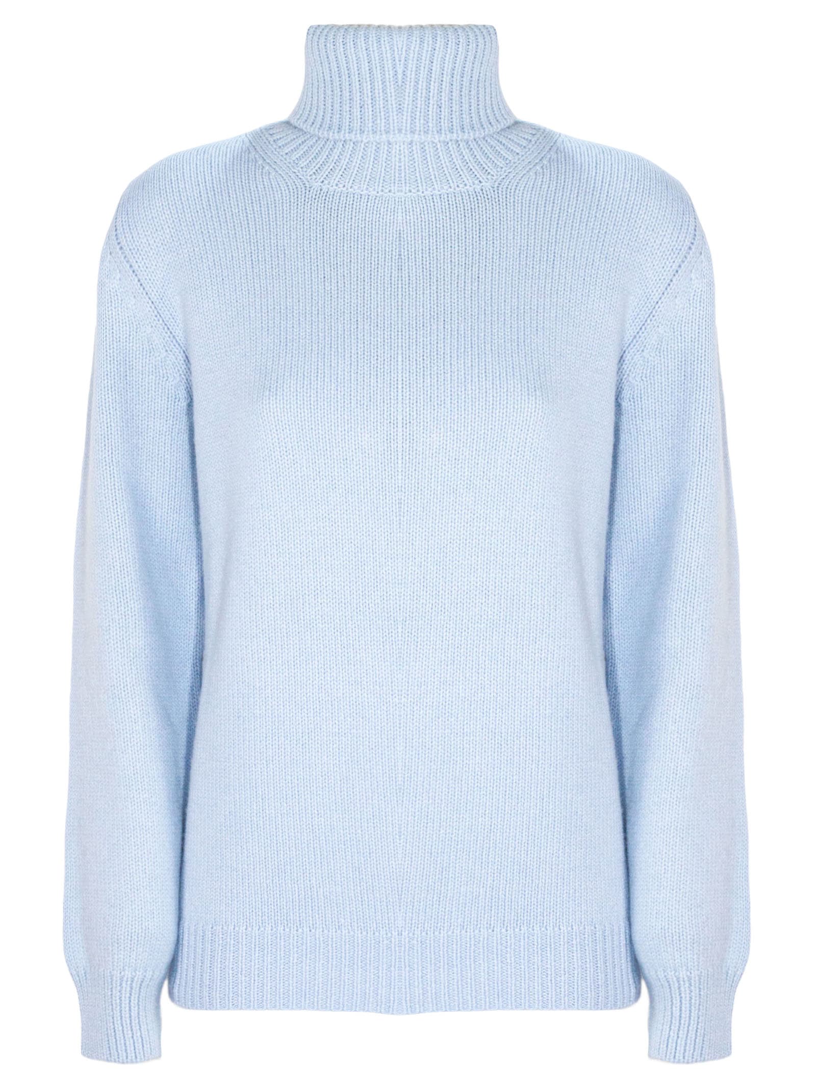 Light Blue Wool And Cashmere Blend Sweater