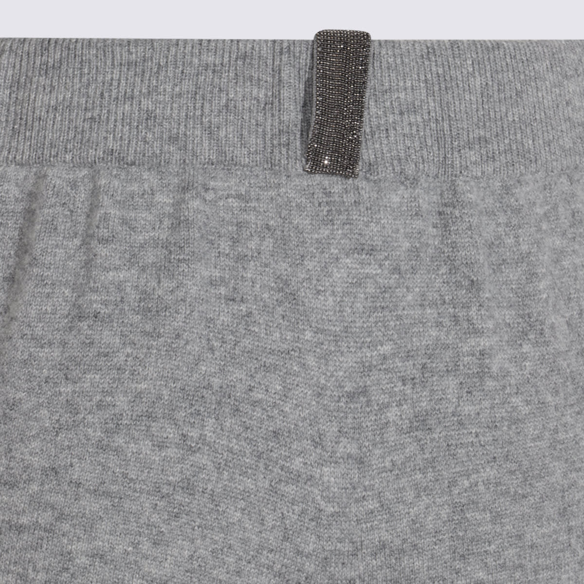 Fabiana Filippi Woolen Fabric Straight Leg Trousers With Elastic Waistband In Gray
