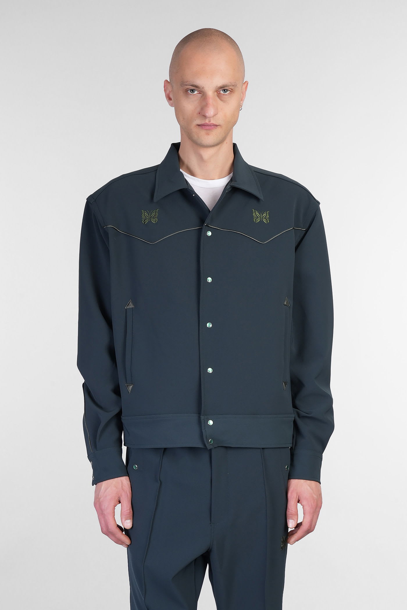 Casual Jacket In Green Polyester