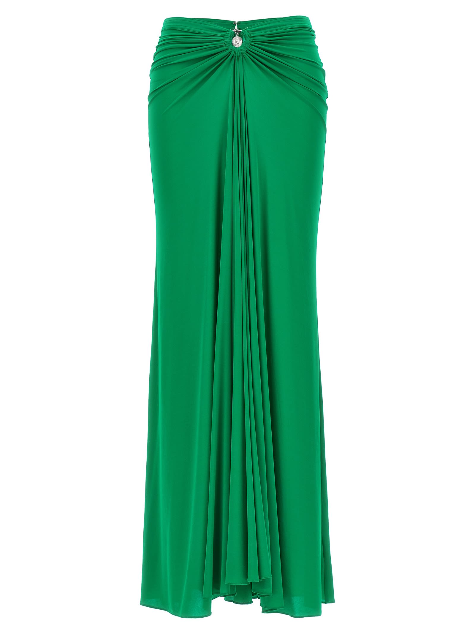 Shop Paco Rabanne Long Ring Skirt In Verde Smeraldo