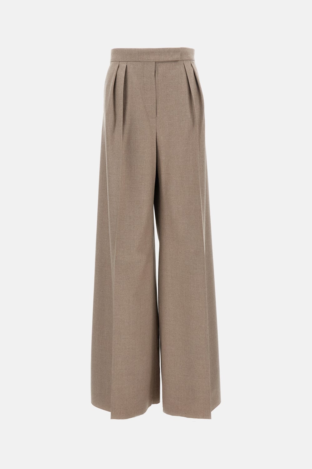 Max Mara Beige Zulia Wide Trousers In Brown