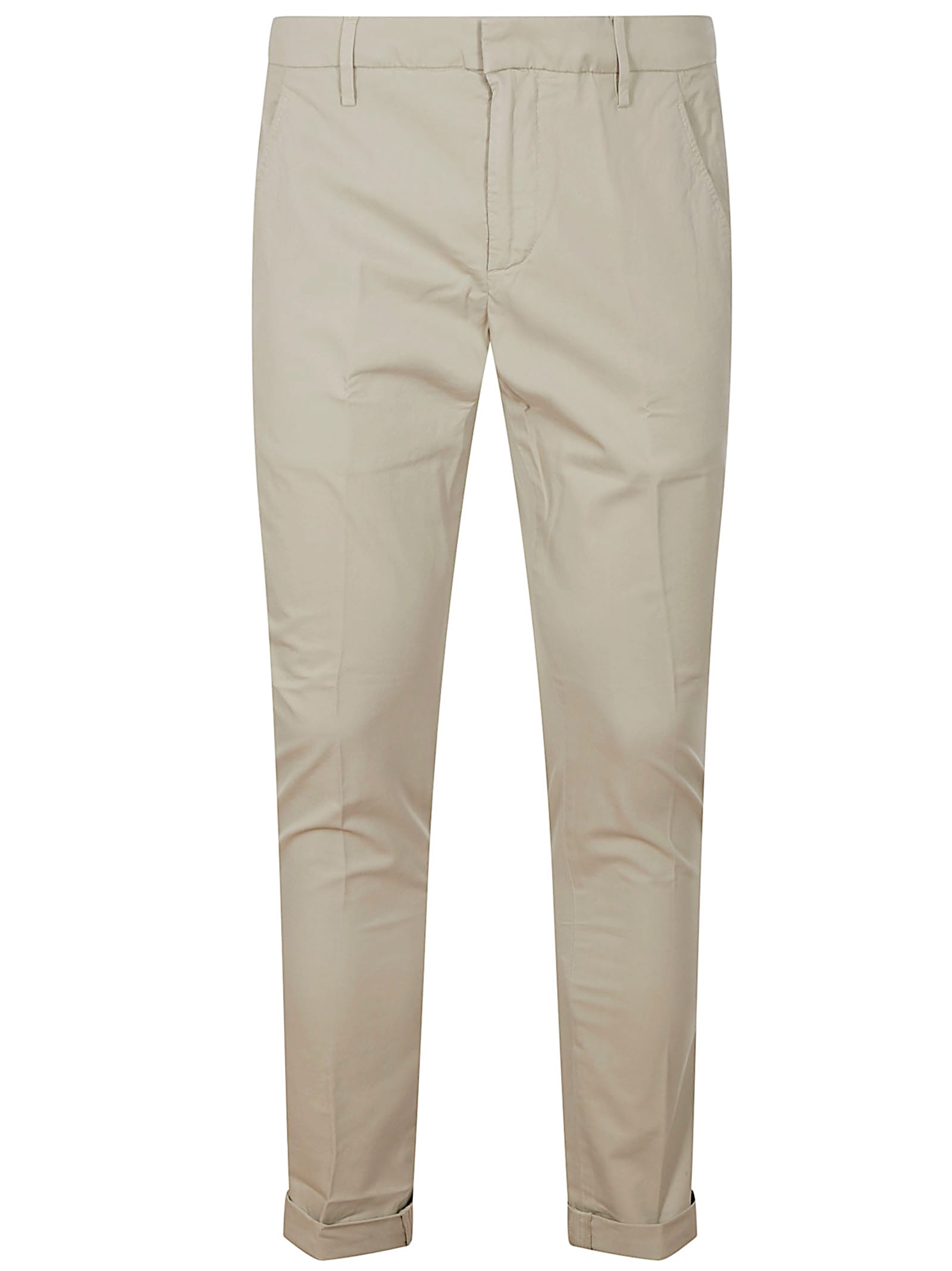 Dondup Rolled Cuffs Trousers With Side And Back Pockets In Gray