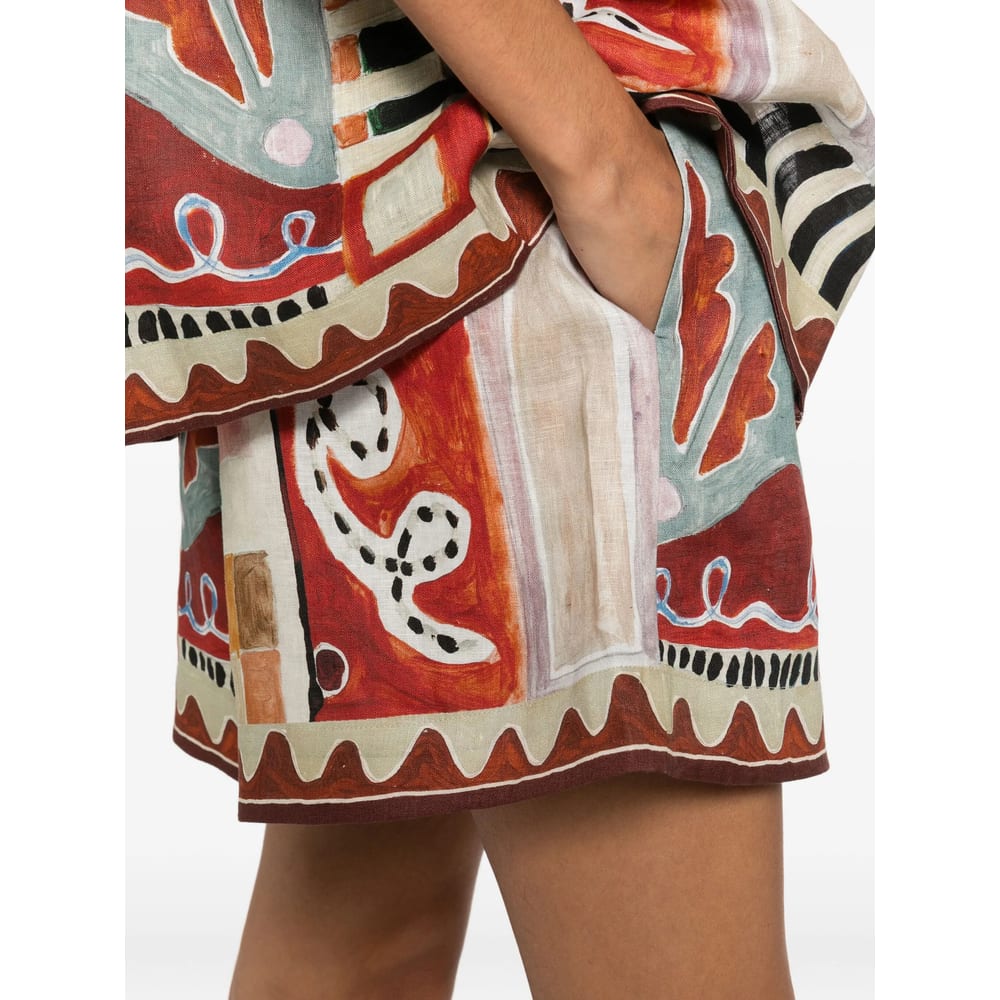 Alemais Michelle Abstract-print Shorts In Multi